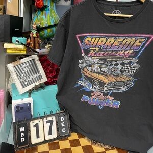 Supreme Racing Shirt Mens Extra Large Black Pure Power Muscle Car Graphic Tee